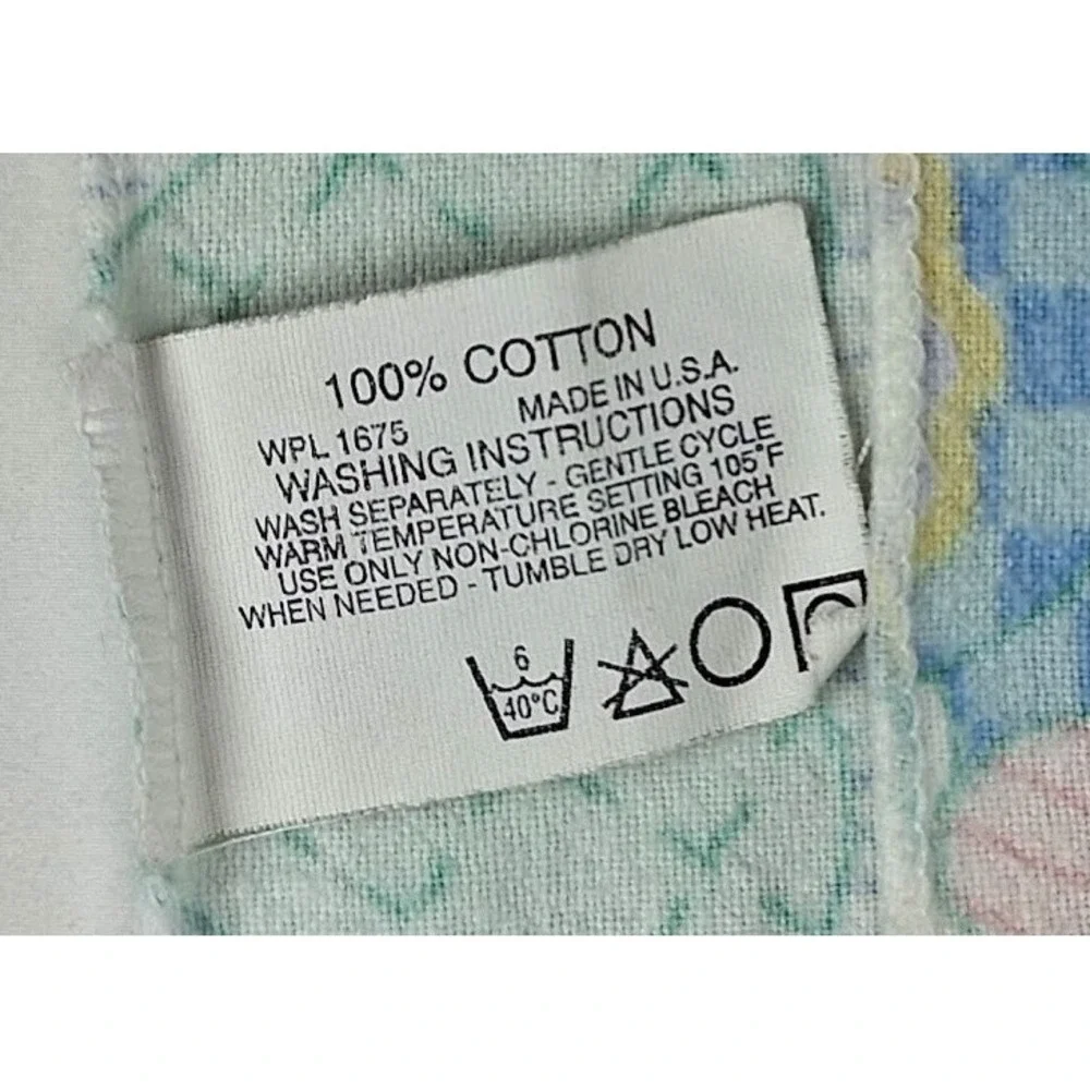 Beacon Baby Receiving Blanket Blue Patchwork Unisex Soft Cotton WPL 1675 Vtg